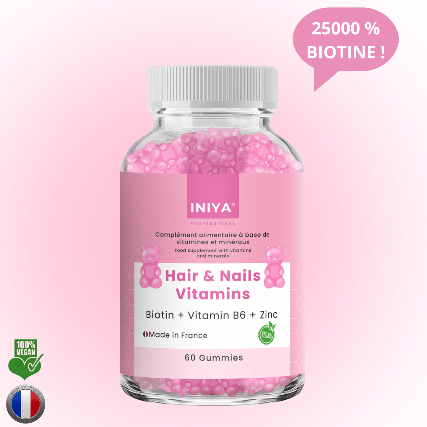 Gummies Cheveux Ongles Iniya Hair & Nails Vitamins