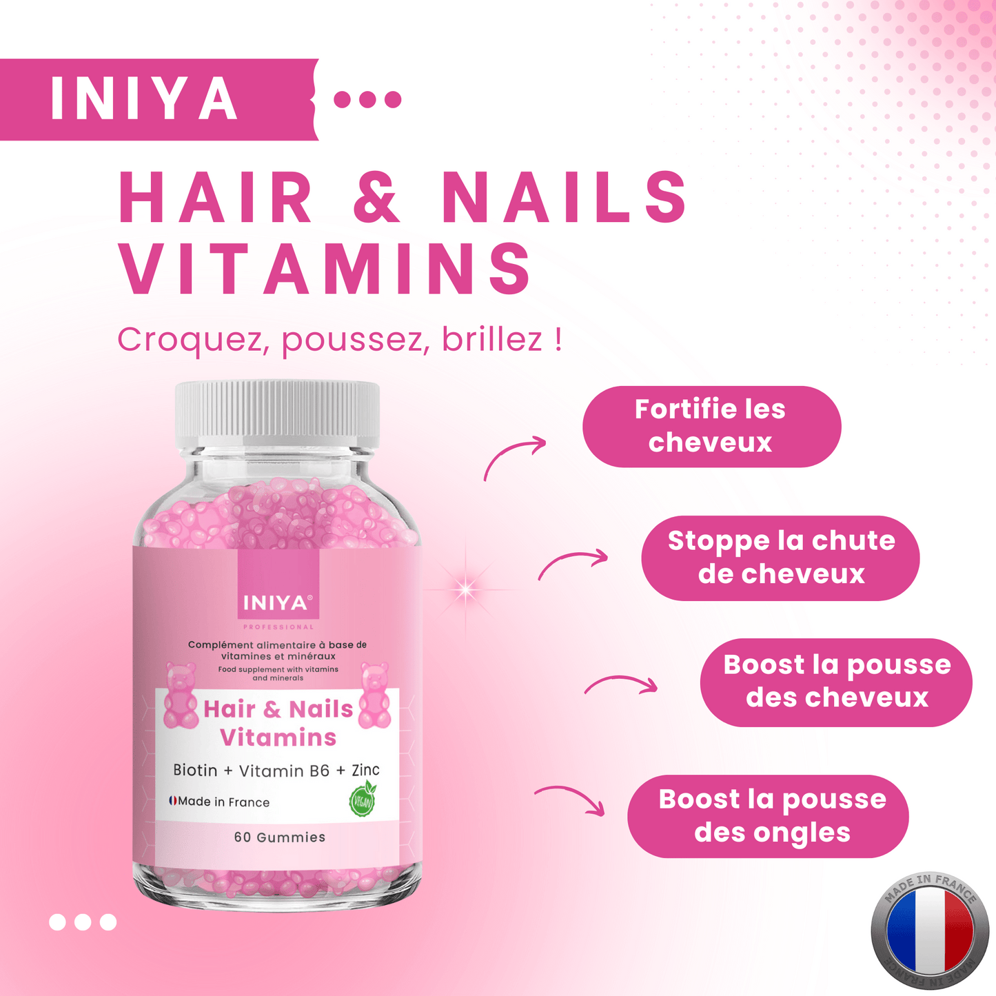 Gummies Cheveux Ongles Iniya Hair & Nails Vitamins