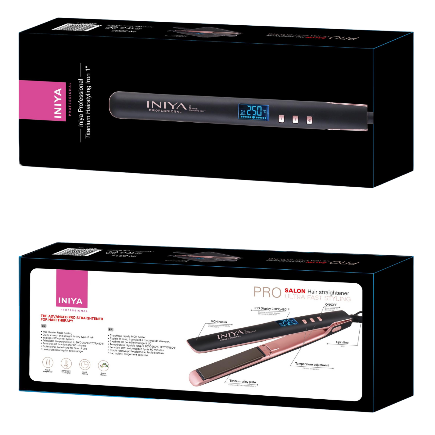 Lisseur Professionnel Iniya Titanium Hairstyling Iron 250°