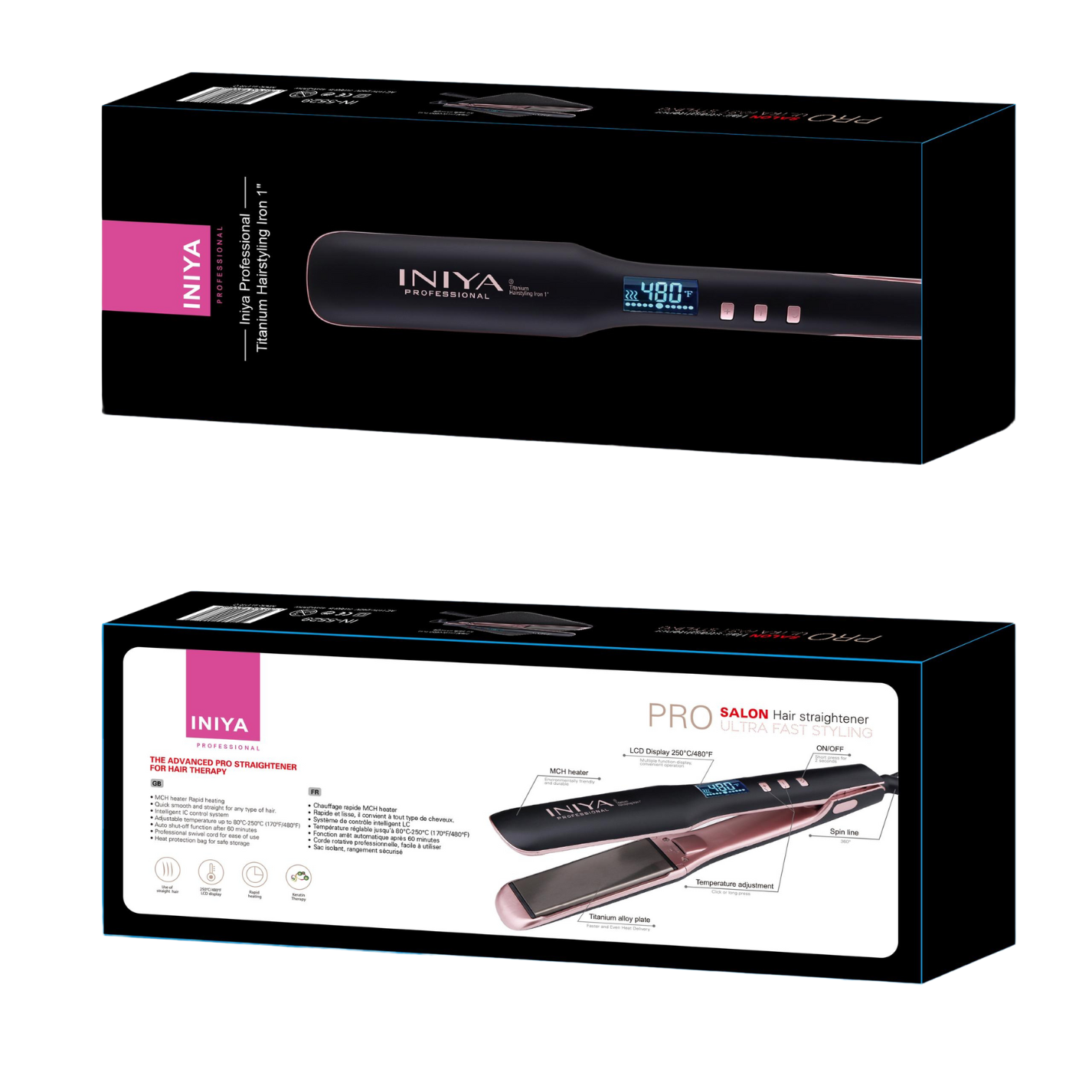 Lisseur Professionnel Iniya Titanium Hairstyling Iron 250°